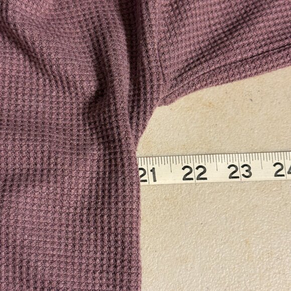 Hope Waffle Knit Button Neck Long Sleeve Top | Mauve Purple Pullover | Size Larg - Picture 8 of 9